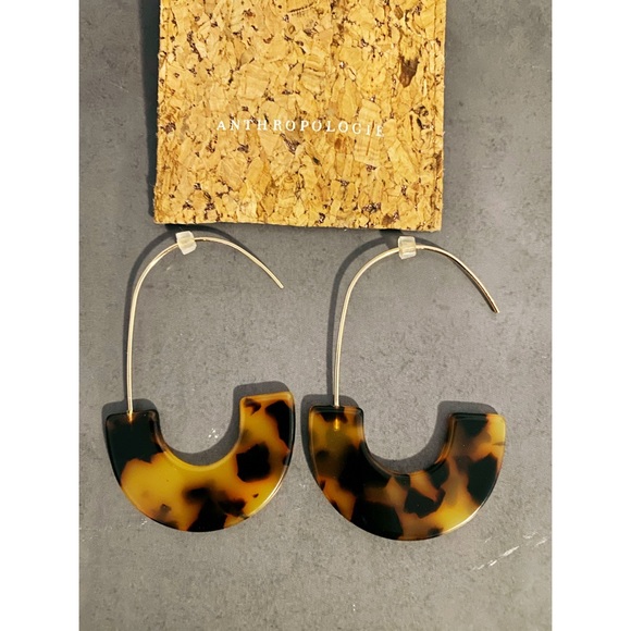 Anthropologie Jewelry - Anthropologie Tortoise Hoops